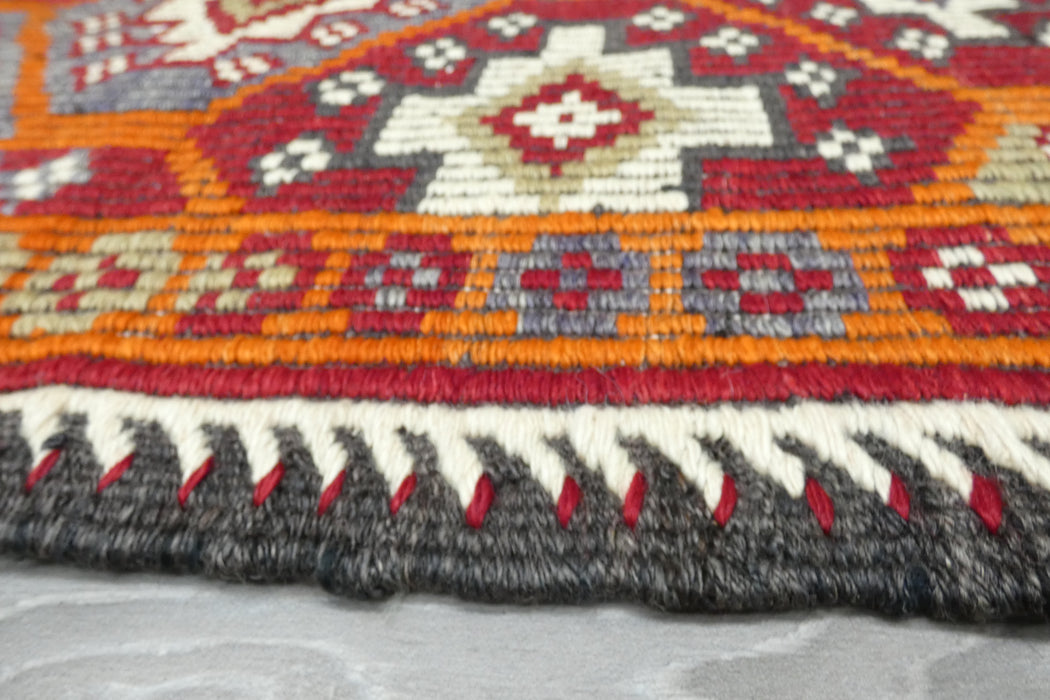 Vintage Handmade Turkish Kilim Rug 125 x 75cm | Geometric Tribal Wool Flatweave Rug | One of a Kind- Rugs Direct 