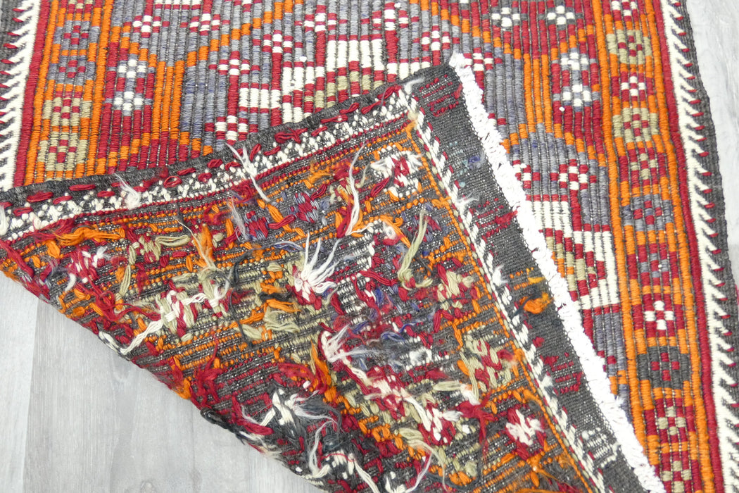 Vintage Handmade Turkish Kilim Rug 125 x 75cm | Geometric Tribal Wool Flatweave Rug | One of a Kind- Rugs Direct 