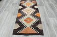 Vintage Handmade Turkish Kilim Rug 162 x 77cm | Geometric Tribal Wool Flatweave Runner | One of a Kind- Rugs Direct 