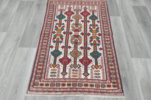 Vintage Handmade Turkish Kilim Rug 123 x 85cm | Anatolian Tribal Wool Flatweave Rug | One of a Kind- Rugs Direct 