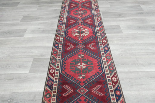 Vintage Handmade Tribal Rug Runner 304 x 75cm | Wool Hallway Runner | One of a Kind- Rugs Direct 