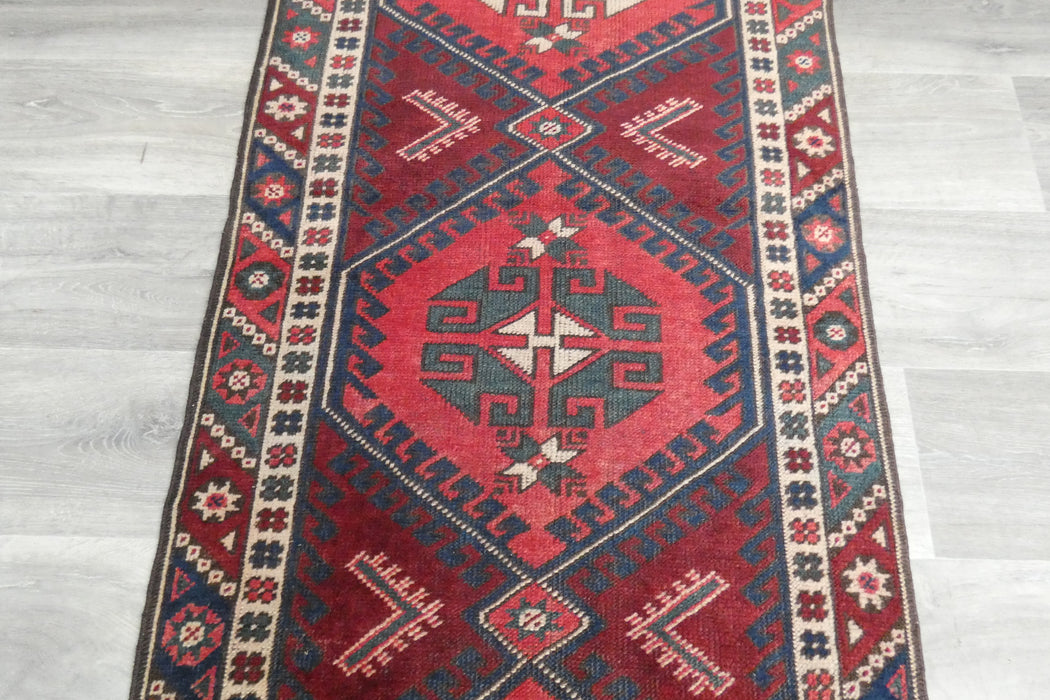 Vintage Handmade Tribal Rug Runner 304 x 75cm | Wool Hallway Runner | One of a Kind- Rugs Direct 