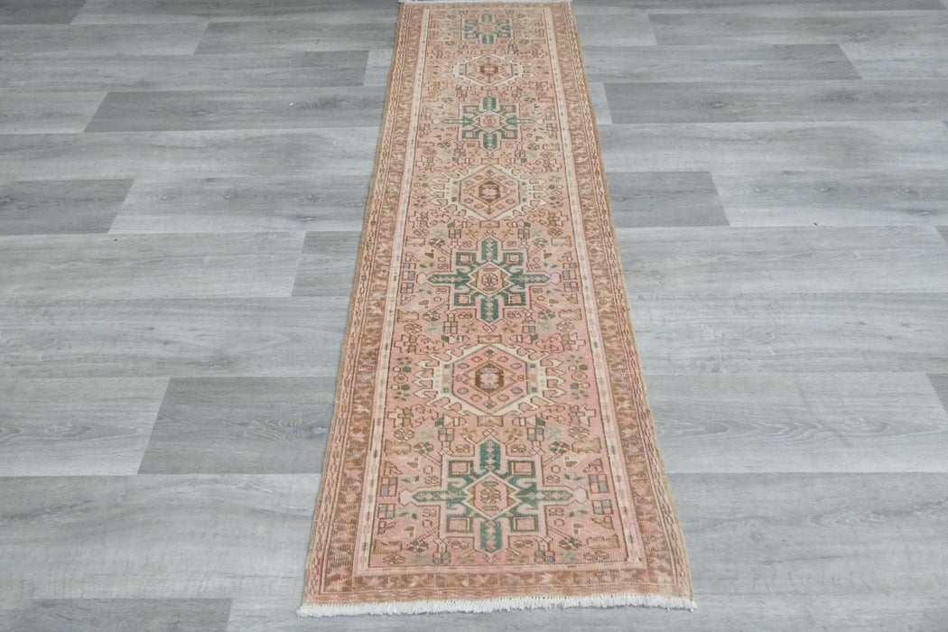 Vintage Turkish Oushak Rug Runner 188 x 60cm | Handmade Wool Hallway Runner | One-of-a-Kind Pastel Runner- Rugs Direct 