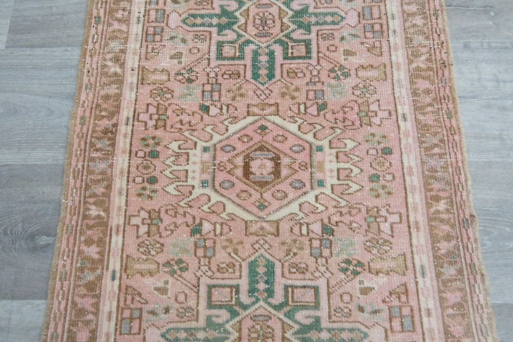 Vintage Turkish Oushak Rug Runner 188 x 60cm | Handmade Wool Hallway Runner | One-of-a-Kind Pastel Runner- Rugs Direct 