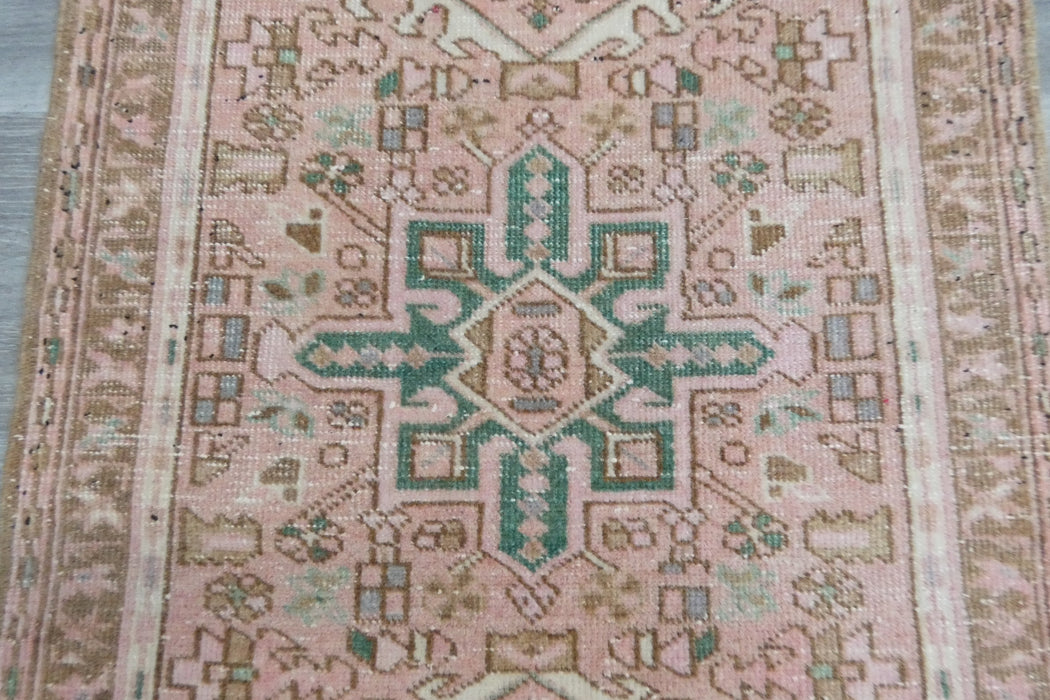 Vintage Turkish Oushak Rug Runner 188 x 60cm | Handmade Wool Hallway Runner | One-of-a-Kind Pastel Runner- Rugs Direct 