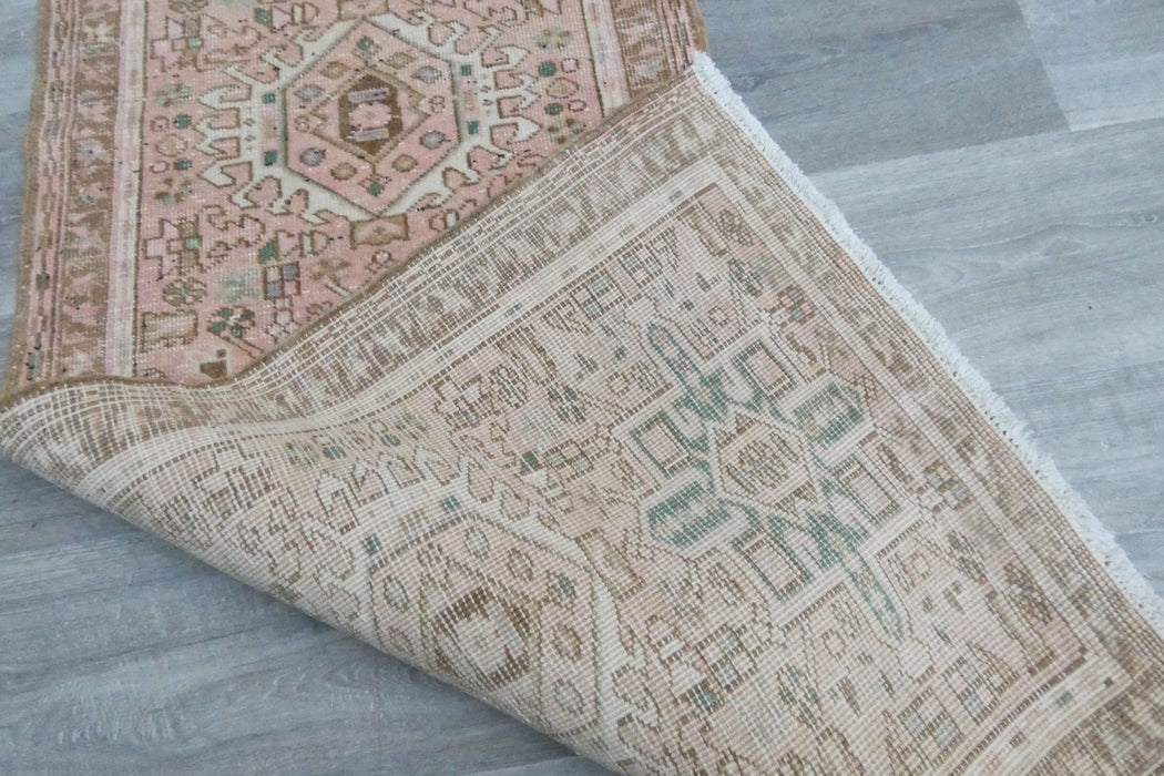Vintage Turkish Oushak Rug Runner 188 x 60cm | Handmade Wool Hallway Runner | One-of-a-Kind Pastel Runner- Rugs Direct 