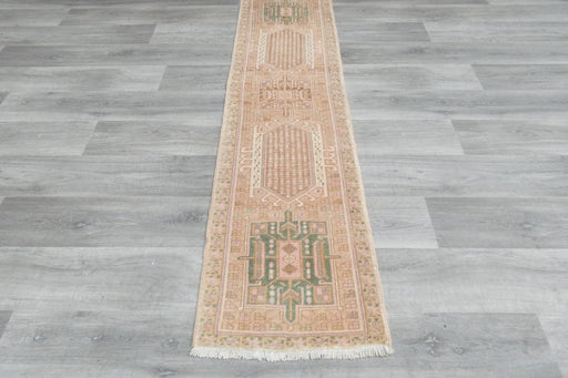 Vintage Turkish Oushak Rug Runner 202 x 55cm | Handmade Wool Hallway Runner | One-of-a-Kind Pastel Runner- Rugs Direct 