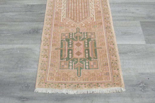 Vintage Turkish Oushak Rug Runner 202 x 55cm | Handmade Wool Hallway Runner | One-of-a-Kind Pastel Runner- Rugs Direct 