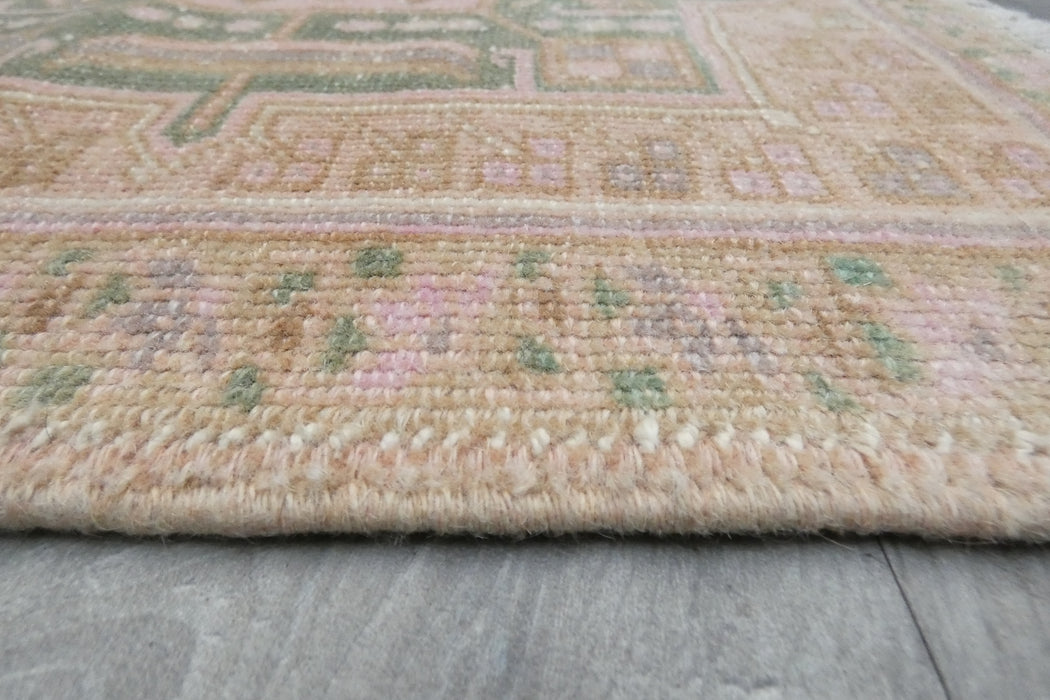 Vintage Turkish Oushak Rug Runner 202 x 55cm | Handmade Wool Hallway Runner | One-of-a-Kind Pastel Runner- Rugs Direct 