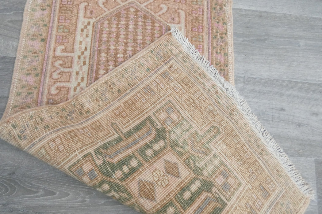 Vintage Turkish Oushak Rug Runner 202 x 55cm | Handmade Wool Hallway Runner | One-of-a-Kind Pastel Runner- Rugs Direct 
