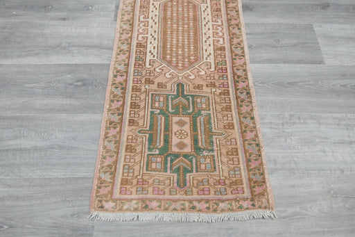 Vintage Turkish Oushak Rug Runner 197 x 50cm | Handmade Wool Hallway Runner | One-of-a-Kind Pastel Runner- Rugs Direct 