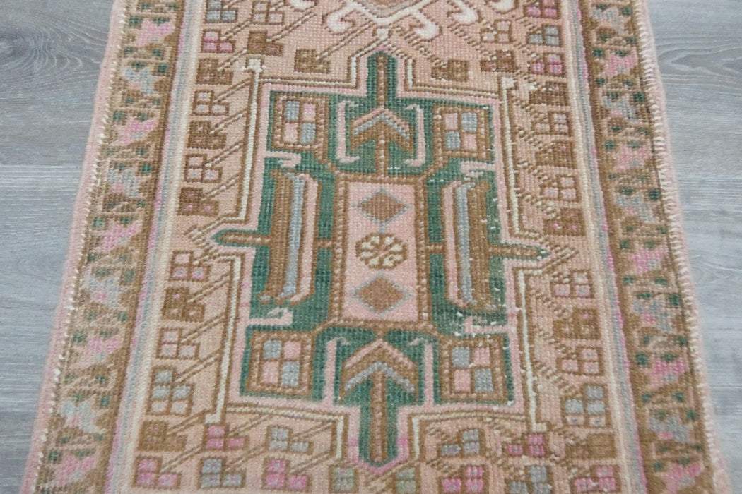 Vintage Turkish Oushak Rug Runner 197 x 50cm | Handmade Wool Hallway Runner | One-of-a-Kind Pastel Runner- Rugs Direct 