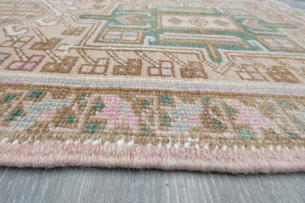 Vintage Turkish Oushak Rug Runner 197 x 50cm | Handmade Wool Hallway Runner | One-of-a-Kind Pastel Runner- Rugs Direct 