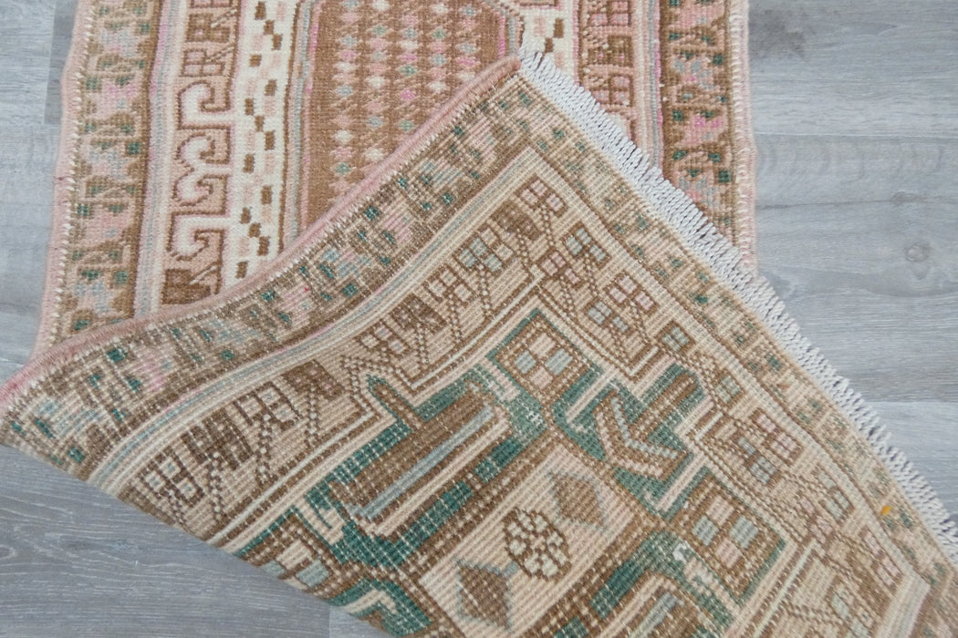 Vintage Turkish Oushak Rug Runner 197 x 50cm | Handmade Wool Hallway Runner | One-of-a-Kind Pastel Runner- Rugs Direct 