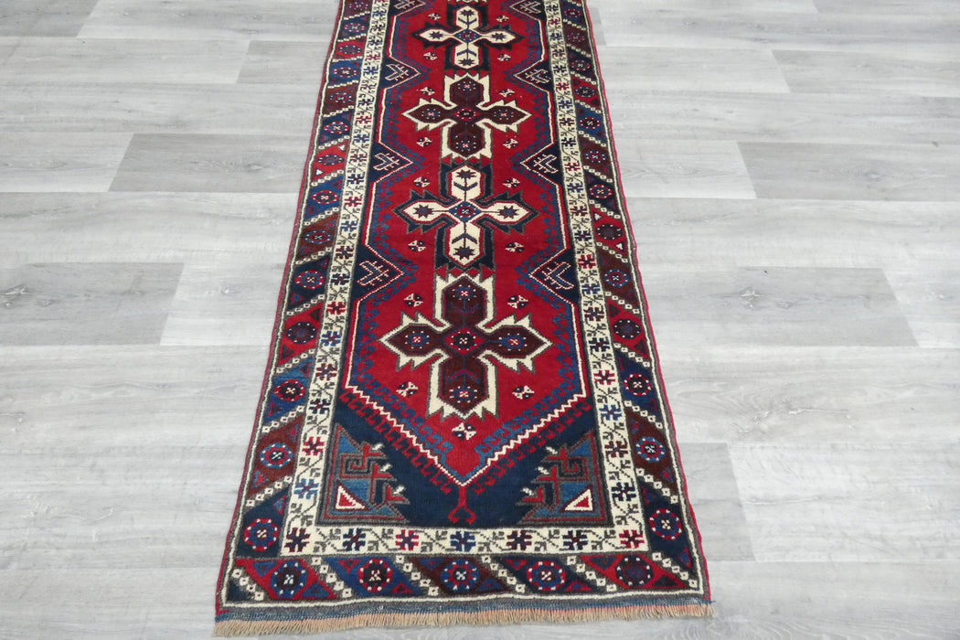 Vintage Handmade Tribal Rug Runner 302 x 75cm | Wool Hallway Runner | One of a Kind - Rugs Direct 