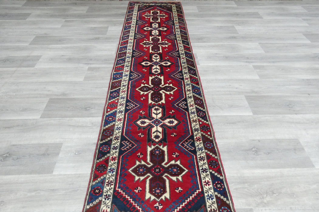 Vintage Handmade Tribal Rug Runner 302 x 75cm | Wool Hallway Runner | One of a Kind - Rugs Direct 