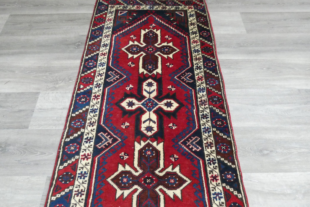 Vintage Handmade Tribal Rug Runner 302 x 75cm | Wool Hallway Runner | One of a Kind - Rugs Direct 