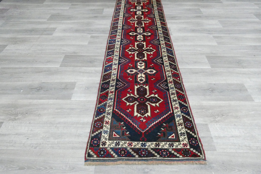 Vintage Handmade Tribal Rug Runner 302 x 75cm | Wool Hallway Runner | One of a Kind - Rugs Direct 