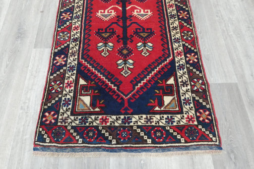 Vintage Handmade Tribal Rug Runner 384 x 77cm | Wool Hallway Runner | One of a Kind- Rugs Direct 