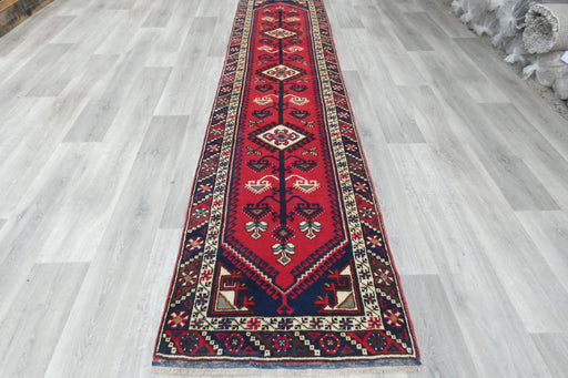 Vintage Handmade Tribal Rug Runner 384 x 77cm | Wool Hallway Runner | One of a Kind- Rugs Direct 