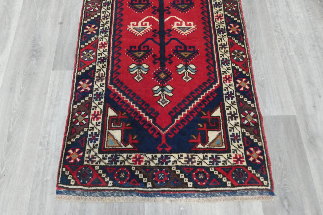 Vintage Handmade Tribal Rug Runner 384 x 77cm | Wool Hallway Runner | One of a Kind- Rugs Direct 