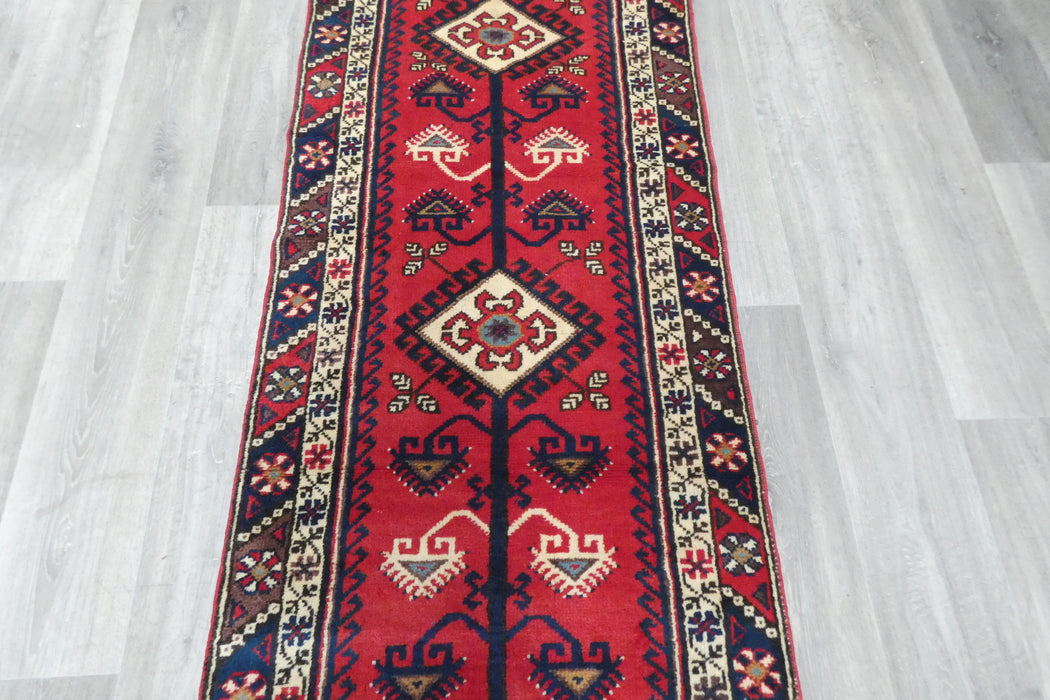 Vintage Handmade Tribal Rug Runner 384 x 77cm | Wool Hallway Runner | One of a Kind