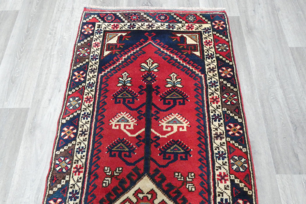 Vintage Handmade Tribal Rug Runner 384 x 77cm | Wool Hallway Runner | One of a Kind- Rugs Direct 