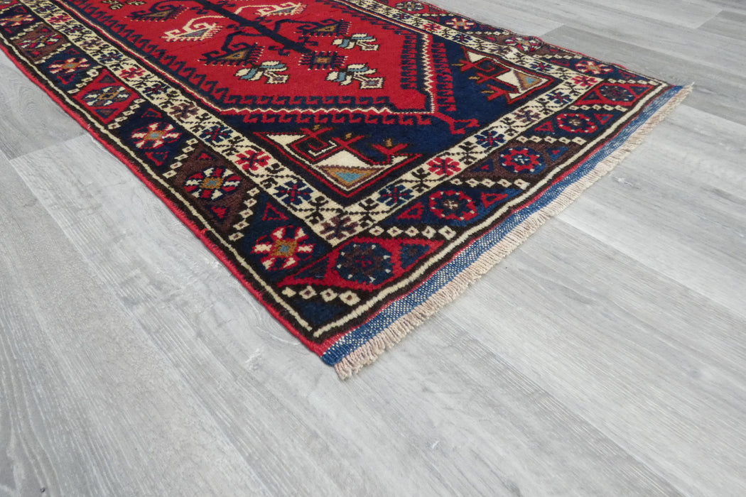 Vintage Handmade Tribal Rug Runner 384 x 77cm | Wool Hallway Runner | One of a Kind- Rugs Direct 