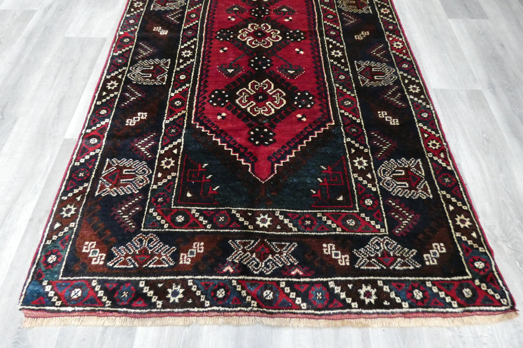 Handmade Turkish Tribal Wool Rug 230 x 134cm | Vintage Anatolian Style Area Rug | One-of-a-Kind- Rugs Direct 