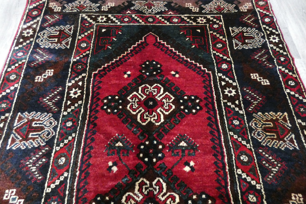 Handmade Turkish Tribal Wool Rug 230 x 134cm | Vintage Anatolian Style Area Rug | One-of-a-Kind- Rugs Direct 