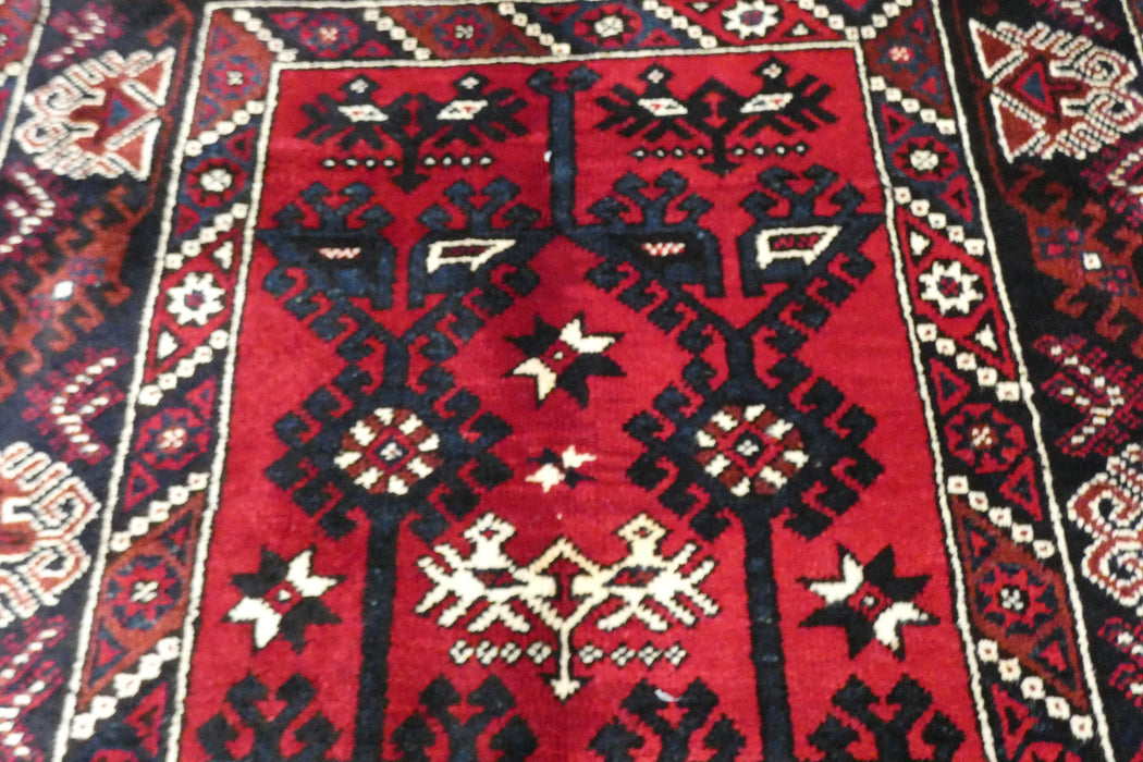 Handmade Turkish Tribal Wool Rug 223 x 132cm | Vintage Anatolian Style Area Rug | One-of-a-Kind - Rugs Direct 
