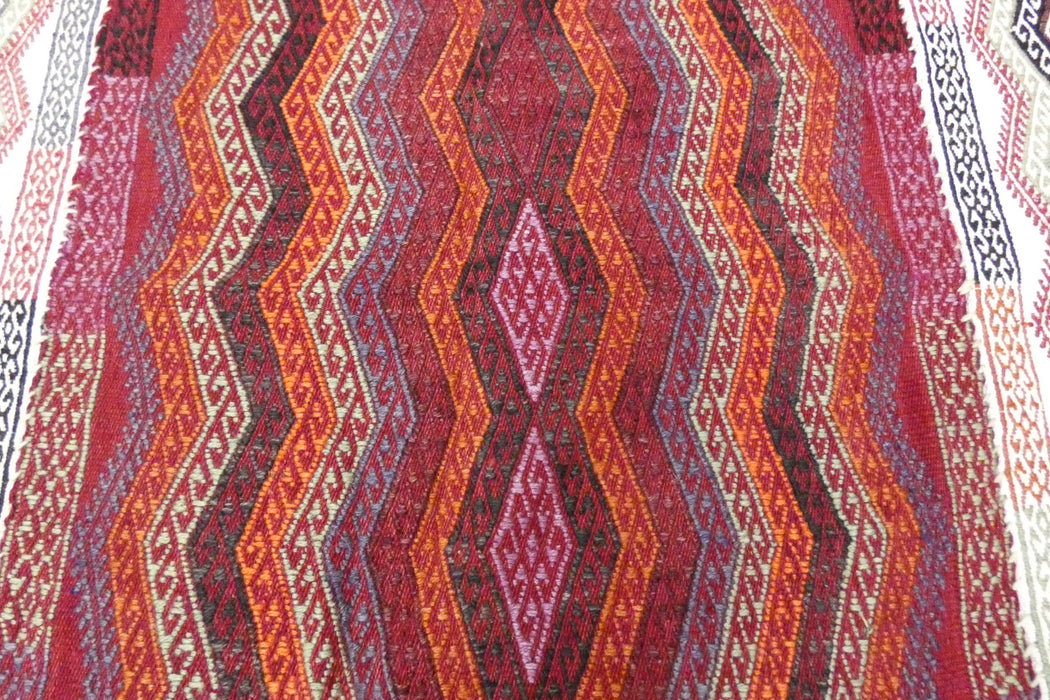Handmade Turkish Cicim Kilim 253 x 150cm | Anatolian Flatweave Wool Rug | One-of-a-Kind Statement Piece- Rugs Direct 