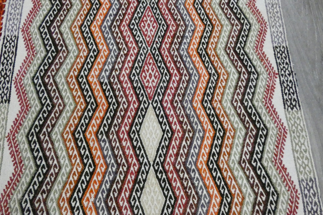 Handmade Turkish Cicim Kilim 253 x 150cm | Anatolian Flatweave Wool Rug | One-of-a-Kind Statement Piece- Rugs Direct 