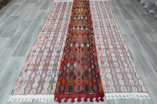 Handmade Turkish Cicim Kilim 260 x 152cm | Anatolian Flatweave Wool Rug | One-of-a-Kind Statement Piece- Rugs Direct 