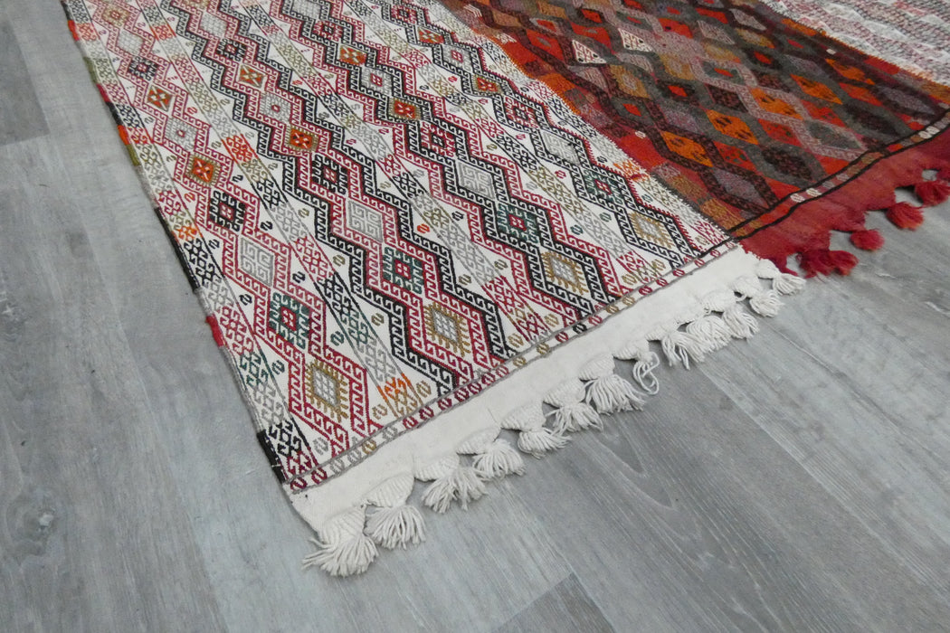 Handmade Turkish Cicim Kilim 260 x 152cm | Anatolian Flatweave Wool Rug | One-of-a-Kind Statement Piece- Rugs Direct 