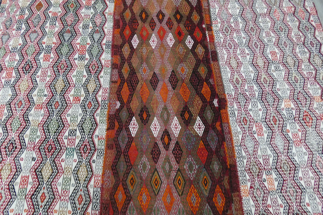 Handmade Turkish Cicim Kilim 260 x 152cm | Anatolian Flatweave Wool Rug | One-of-a-Kind Statement Piece- Rugs Direct 