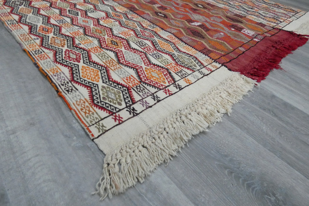 Handmade Turkish Cicim Kilim 253 x 150cm | Anatolian Flatweave Wool Rug | One-of-a-Kind Statement Piece- Rugs Direct 