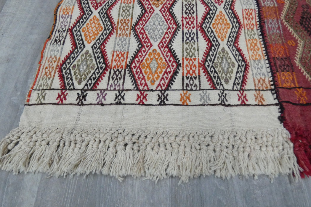 Handmade Turkish Cicim Kilim 253 x 150cm | Anatolian Flatweave Wool Rug | One-of-a-Kind Statement Piece- Rugs Direct 