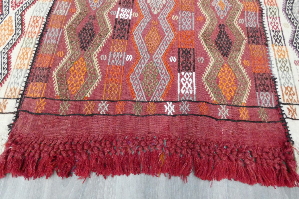 Handmade Turkish Cicim Kilim 253 x 150cm | Anatolian Flatweave Wool Rug | One-of-a-Kind Statement Piece- Rugs Direct 