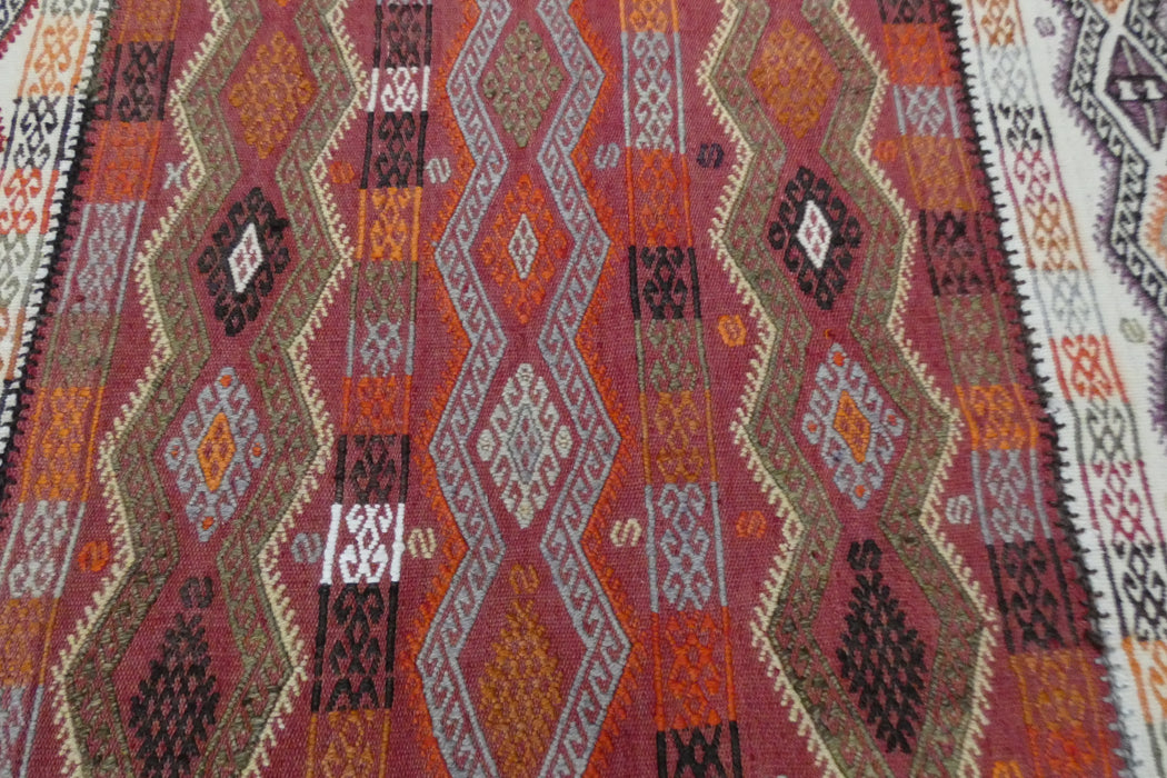 Handmade Turkish Cicim Kilim 253 x 150cm | Anatolian Flatweave Wool Rug | One-of-a-Kind Statement Piece- Rugs Direct 