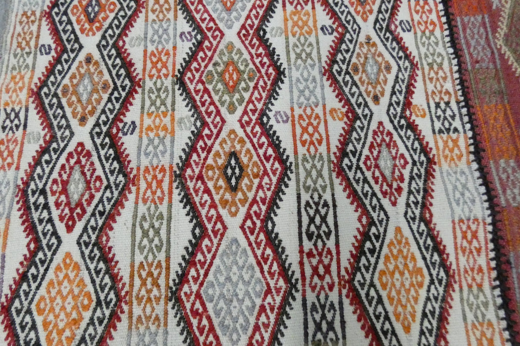 Handmade Turkish Cicim Kilim 253 x 150cm | Anatolian Flatweave Wool Rug | One-of-a-Kind Statement Piece- Rugs Direct 