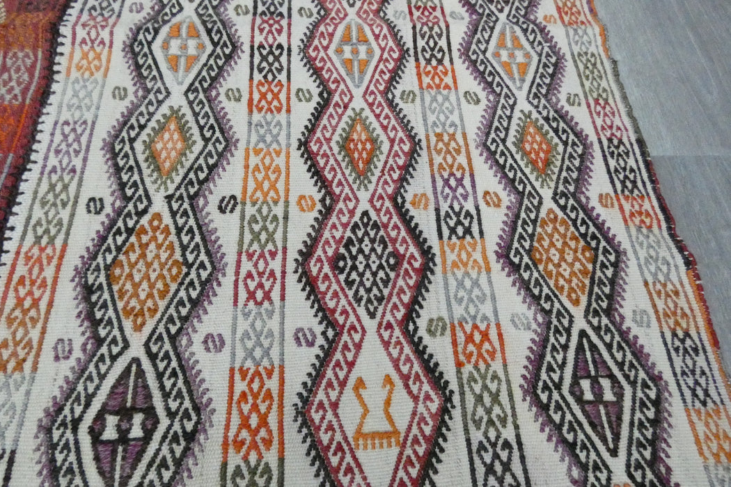 Handmade Turkish Cicim Kilim 253 x 150cm | Anatolian Flatweave Wool Rug | One-of-a-Kind Statement Piece- Rugs Direct 