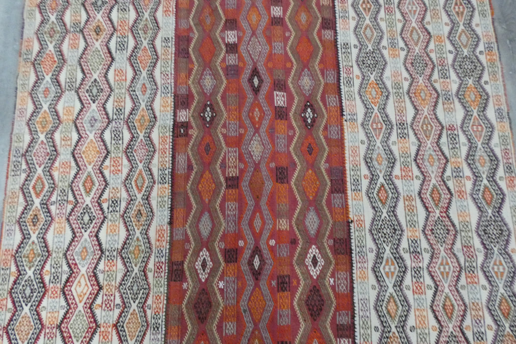 Handmade Turkish Cicim Kilim 253 x 150cm | Anatolian Flatweave Wool Rug | One-of-a-Kind Statement Piece- Rugs Direct 