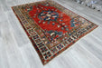 Vintage Turkish Floral Wool Rug 225 x 163cm | Handmade Hereke Style Area Rug | One-of-a-Kind- Rugs Direct 