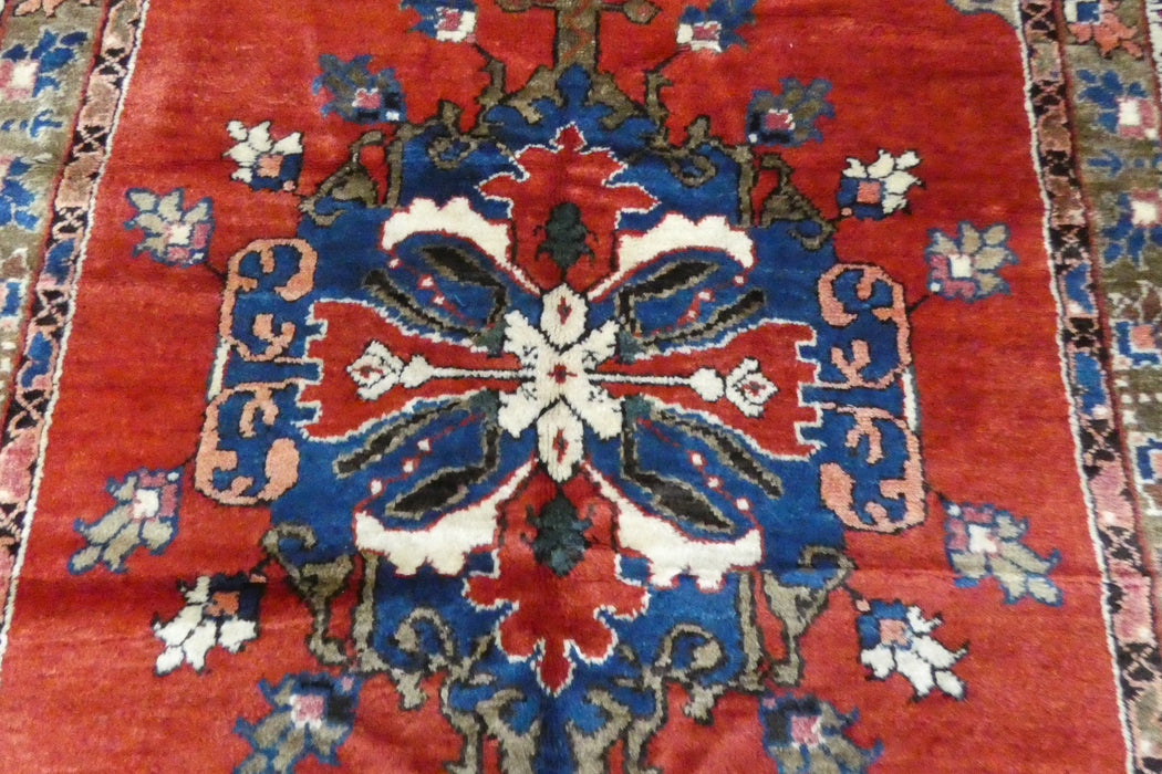 Vintage Turkish Floral Wool Rug 225 x 163cm | Handmade Hereke Style Area Rug | One-of-a-Kind- Rugs Direct 