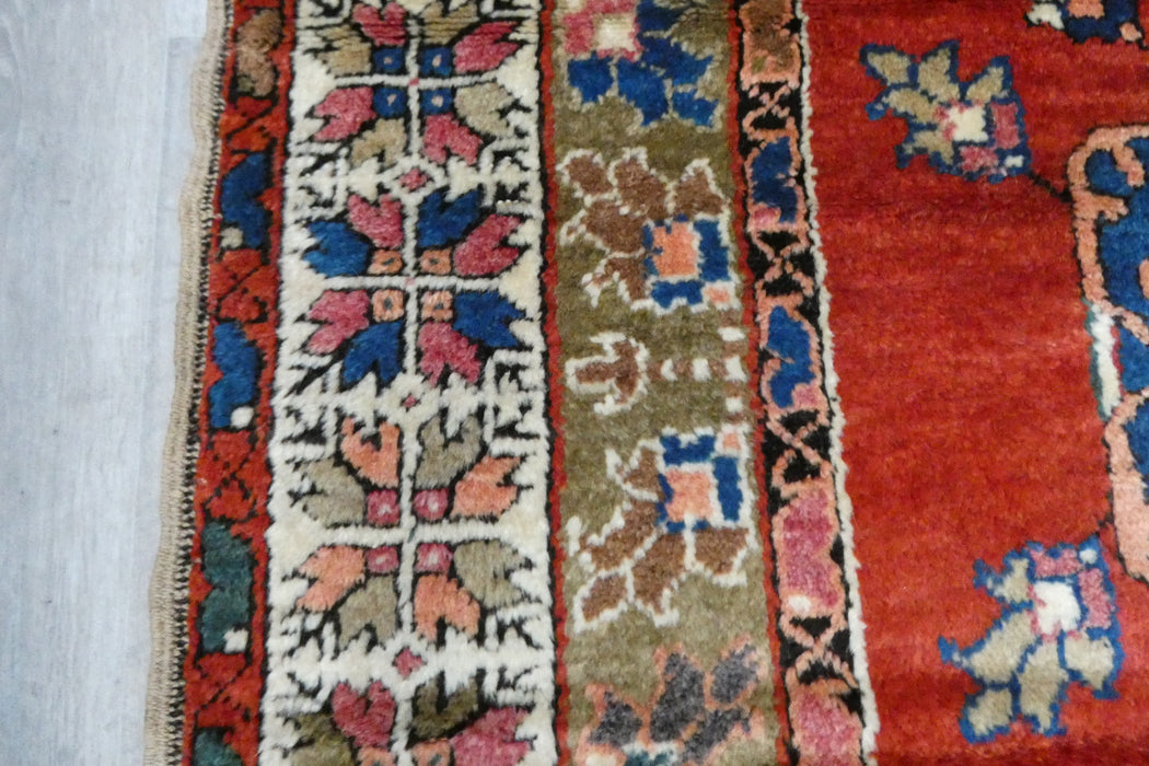 Vintage Turkish Floral Wool Rug 225 x 163cm | Handmade Hereke Style Area Rug | One-of-a-Kind- Rugs Direct 