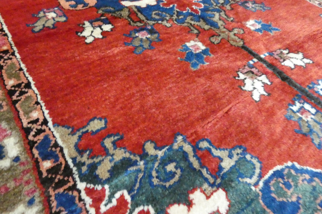 Vintage Turkish Floral Wool Rug 225 x 163cm | Handmade Hereke Style Area Rug | One-of-a-Kind- Rugs Direct 