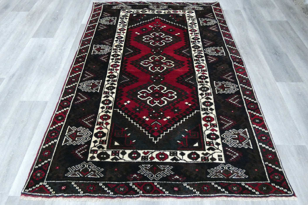 Handmade Turkish Tribal Wool Rug 192 x 135cm | Vintage Anatolian Style Area Rug | One-of-a-Kind- Rugs Direct 