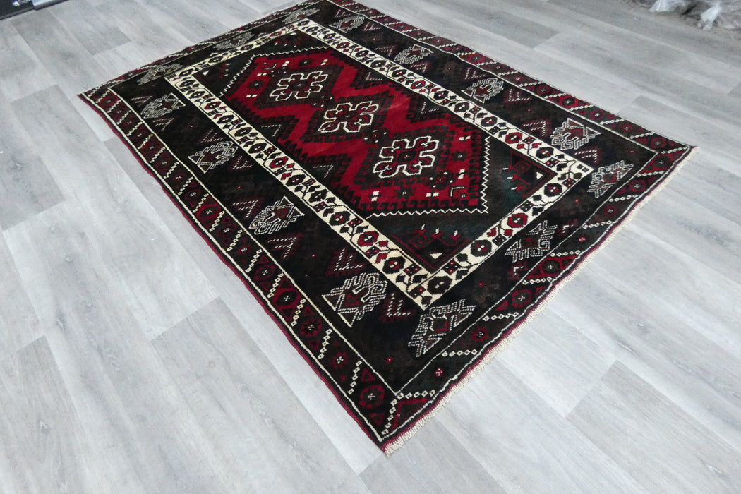 Handmade Turkish Tribal Wool Rug 192 x 135cm | Vintage Anatolian Style Area Rug | One-of-a-Kind- Rugs Direct 