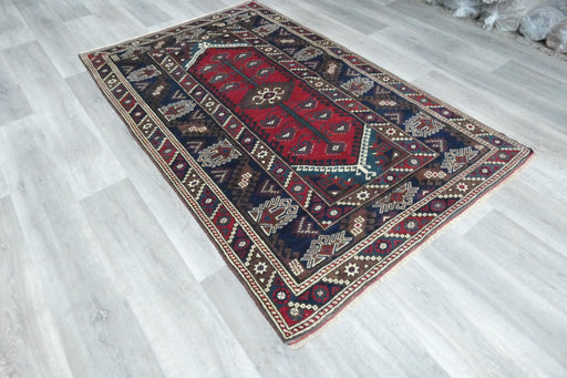 Handmade Turkish Tribal Wool Rug 203 x 130cm | Vintage Anatolian Style Area Rug | One-of-a-Kind- Rugs Direct 